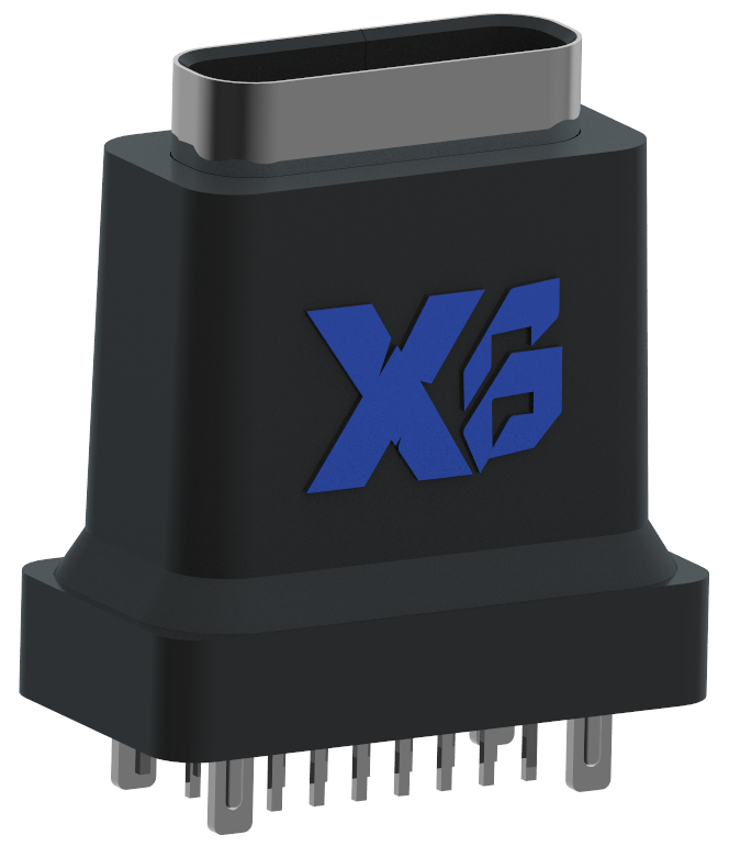 XB-TYPE C 16P-5 防水TYPE C插座高13mm 16P 立式Typec防水母座DIP H=13.0